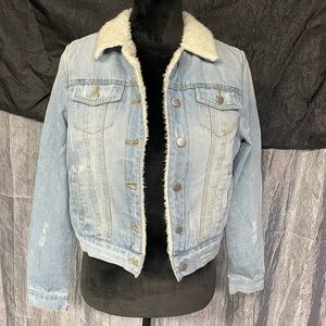 Sherpa Lined Jean Jacket - Ashley Vintage Charm